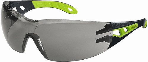PHEOS BLK/GREEN FRAME GREY LENS SAFETY GLASSES