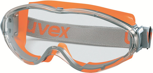 ULTRASONIC ORANGE/GREY ANTI FOG CLEAR LENS SAFETY GOGGLES