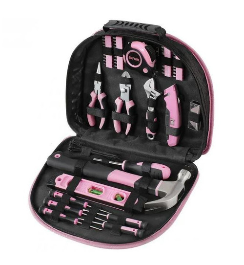 103PCE PINK LADIES HOUSEHOLD METRIC TOOL SET