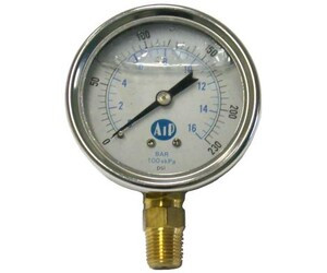 0-230PSI 63MM DIAL LIQUID FILL S/S PRESSURE GAUGE