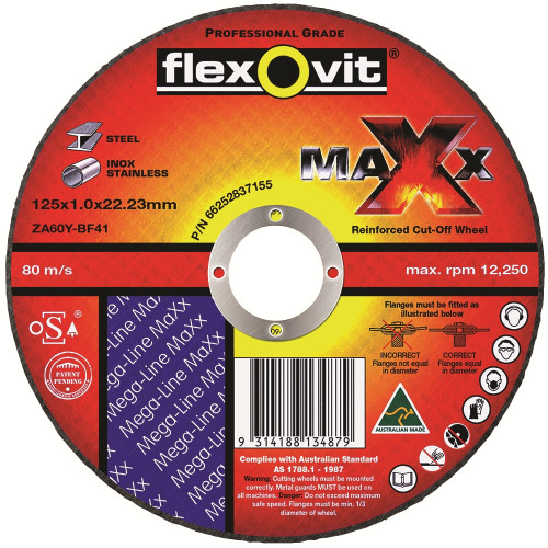 125X1.0X22.2MM MAXX INOX CUT-OFF WHEEL