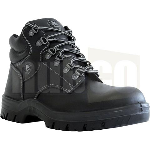 SIZE 12 SATURN BLACK LEATHER LACE UP SAFETY BOOT