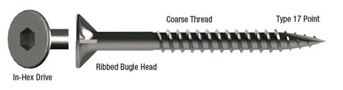 14GX75MM 316 S/S BUGLE BATTEN SCREW 250PK