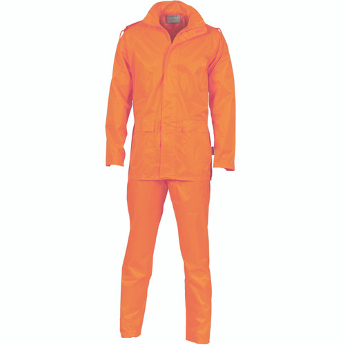 6XL ORANGE RAIN SET IN BAG ( JACKET, PANT )