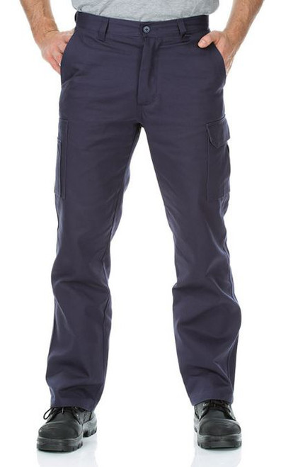 107R NAVY COTTON DRILL CARGO PANTS