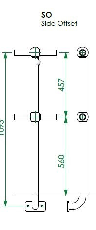 STANCHION SIDE OFFSET DOSO LEFT GALV