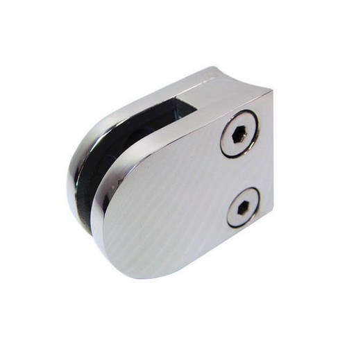 GLASS CLAMP RAD. 6/8/10MM MIRROR S/S 316