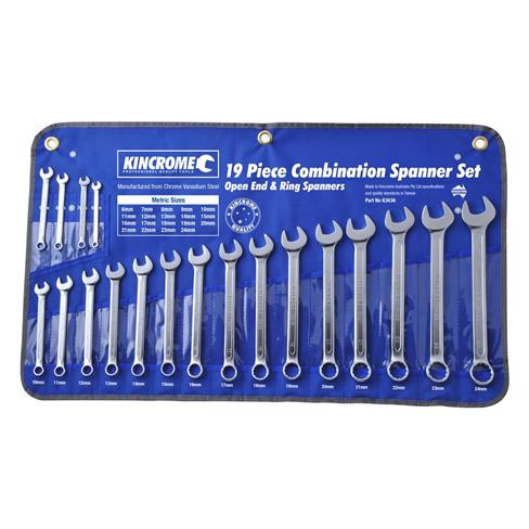 19PCE 6-24MM METRIC COMBINATION SPANNER SET