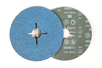180MM X 22MM  FIBRE BACKED DISC 36GRIT BLUE