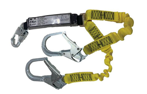 1.2M TWIN WEBBED ELASTICATED Y LANYARD W/ DOUBLE SCAFF HOOKS