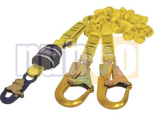 2M FORCE2 ELASTICATED DOUBLE TAIL LANYARD W/ SCAFFOLD HOOKS