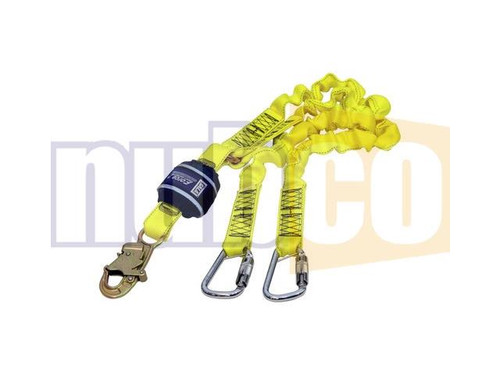 1.7M FORCE2 ELASTIC 2X TAIL LANYARD W/ TRI ACT. KARIBINERS