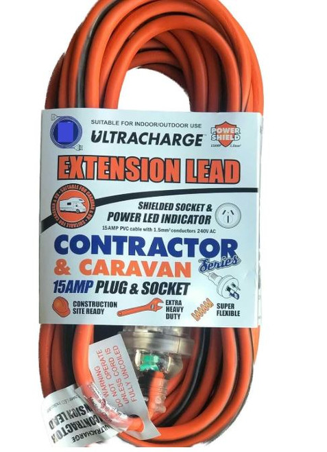 20MTR HEAVY DUTY EXTENSION LEAD 15AMP PLUG