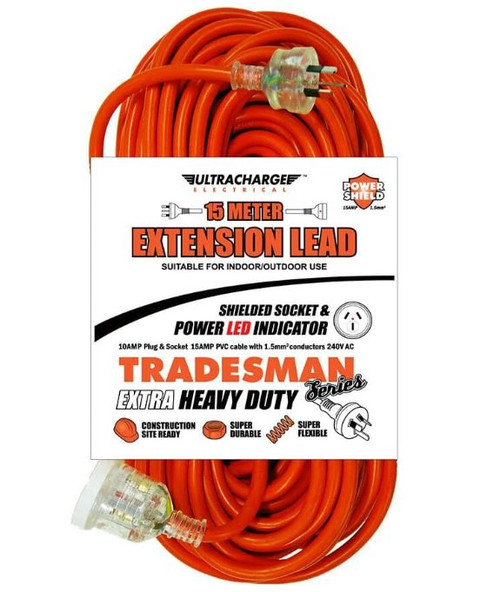 15MTR HEAVY DUTY EXTENSION LEAD 10AMP PLUG