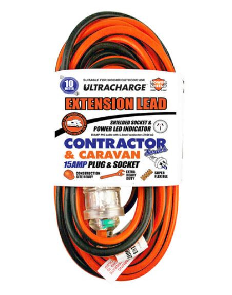 10MTR EXTENSION LEAD WITH 15AMP PLUG