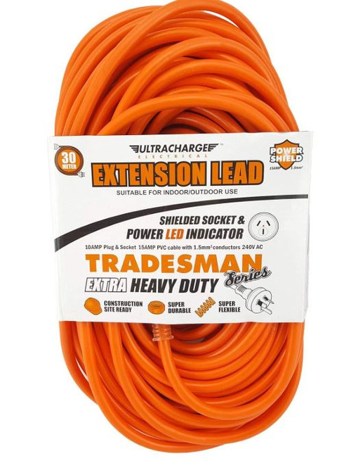 30MTR HEAVY DUTY EXTENSION LEAD 10AMP PLUG