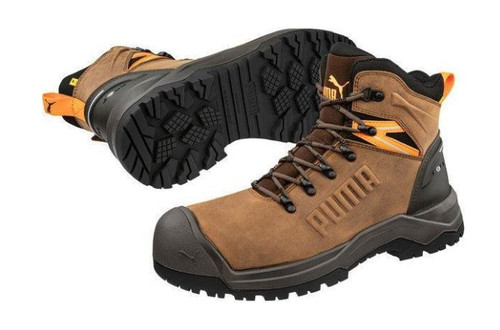 SIZE 10 BROWN 6" HEAVY DUTY IRON SAFETY BOOT