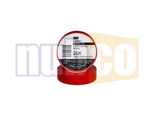 (O) 19MM X 20MTR TEMFLEX 1610 RED ELECTRICAL TAPE