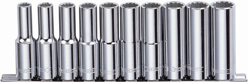 10PCE 1/2\" DRIVE METRIC DEEP SOCKET SET