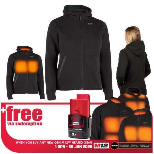 12V 2XL BLACK WOMENS HEATED HOODIE