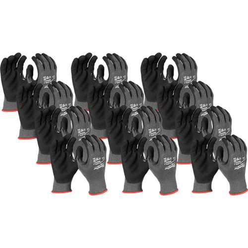SIZE M 12PK CUT 5 (E) NITRILE DIPPED GLOVES