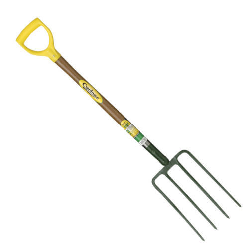 4 TINE FORGED GARDEN FORK - TIMBER HANDLE