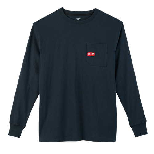 BLACK LS HEAVY DUTY POCKET TEE - 2XL