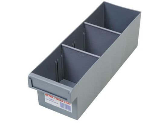 GREY PLASTIC SPARE PARTS TRAY 100X100X300MM