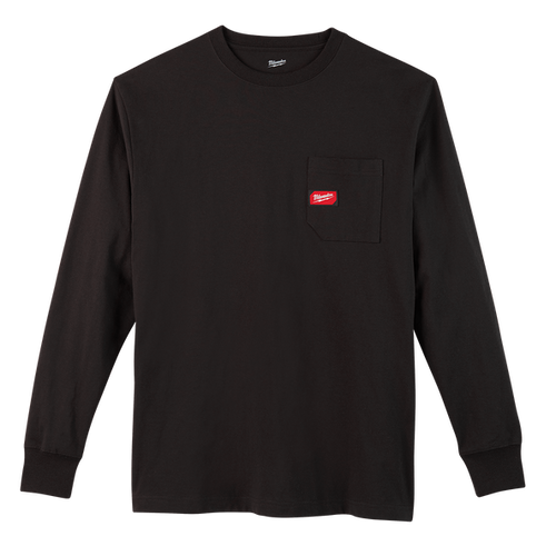 BLACK LS HEAVY DUTY POCKET TEE - M