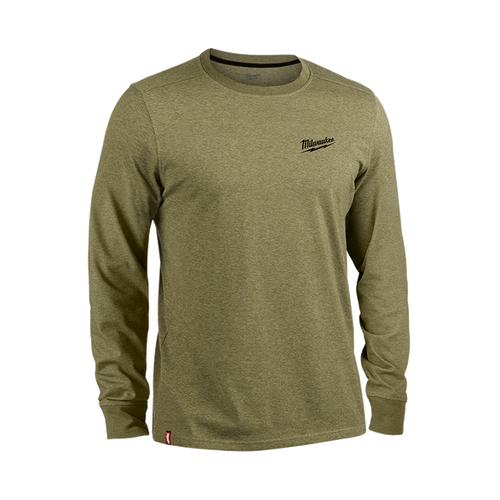 MED GREEN HYBRID LONG SLEEVE WORK SHIRT