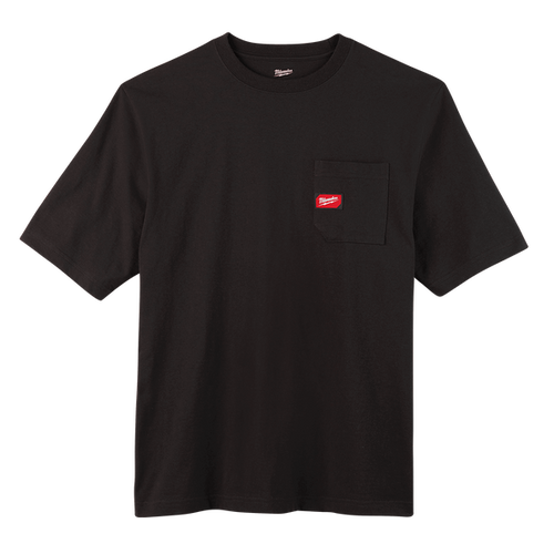 BLACK SS HEAVY DUTY POCKET TEE - L
