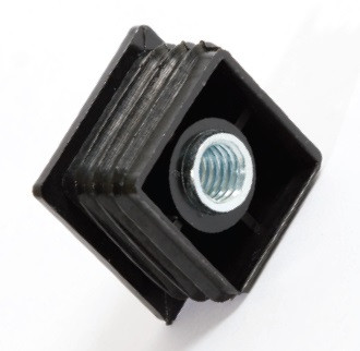 25MM SQUARE PLASTIC TUBE CLOSURE - 5/16 BSW THREAD