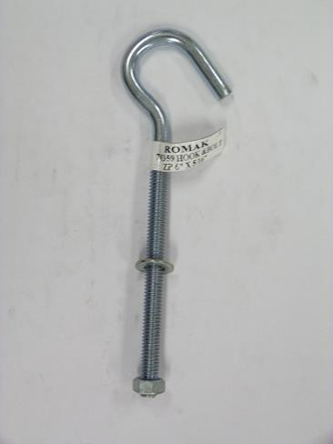 (O) HOOK BOLT 152MMX5/16 THREAD Z/P