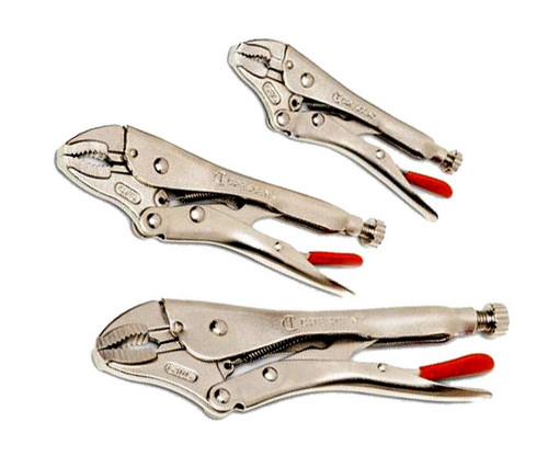 3PCE - 5\", 7\" & 10\" CURVED JAW LOCKING PLIER SET