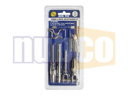 3-3.2MM S/S SWAGELESS FORK BALUSTRADE KIT FOR TIMBER/METAL