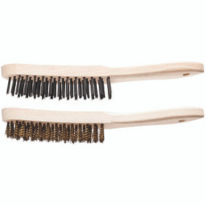 3 ROW STEEL WIRE WOODEN HANDLE SCRATCH BRUSH - HBU30