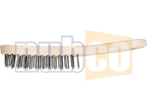 4 ROW STEEL WIRE WOODEN HANDLE SCRATCH BRUSH - HBU40