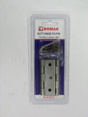 BUTT HINGE FIX PIN 70MM STEEL 2PK