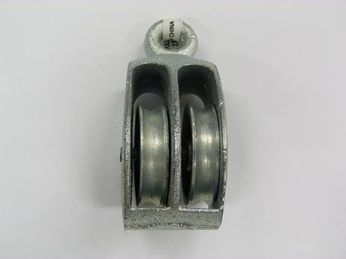 DOUBLE AWNING PULLEY 50MM Z/P