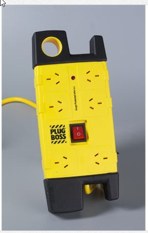6 OUTLET POWERBOARD WITH SURGE PROTECTOR PLUG BOSS