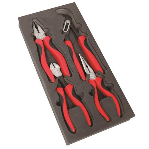4PCE PLIER SET WITH MOULDED FOAM TRAY