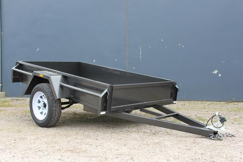 6X4 HEAVY S/A 12\" SIDES CHEQ FLOOR PAINTED TRAILER