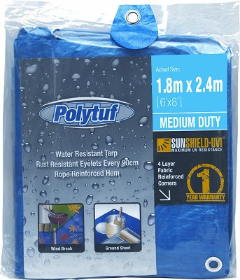 1.8X2.4M BLUE MEDIUM DUTY POLY TARP