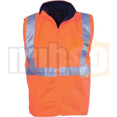 3XL ORANGE/NAVY TAPED HIVIS REVERSIBLE VEST