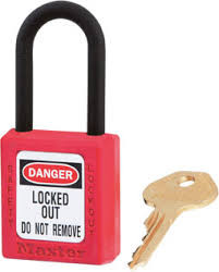 38MM 406 SAFETY LOCKOUT LOCK DIFF KEY NYLON SHKLE - RED