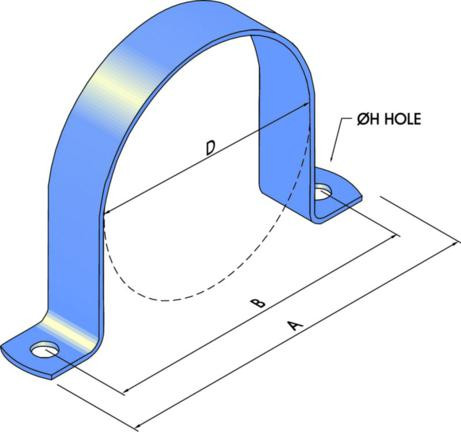25MM NB S/S HEAVY DUTY PIPE SADDLE 25X3