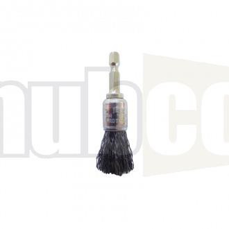 17MM WIRE BRUSH WITH 6.35MM HEX SHANK END