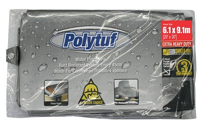 6X9.1M SILVER BLACK HEAVY DUTY POLY TARP