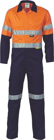 107S TAPED TWO TONE HIVIS CD ORANGE/NAVY COVERALL