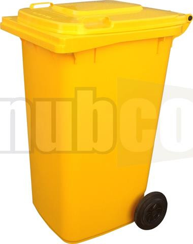 140LTR YELLOW WHEELIE BIN